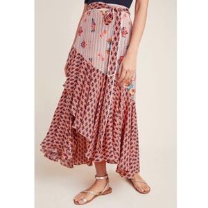 NWOT Anthropologie Asymmetrical Floor Length Skirt